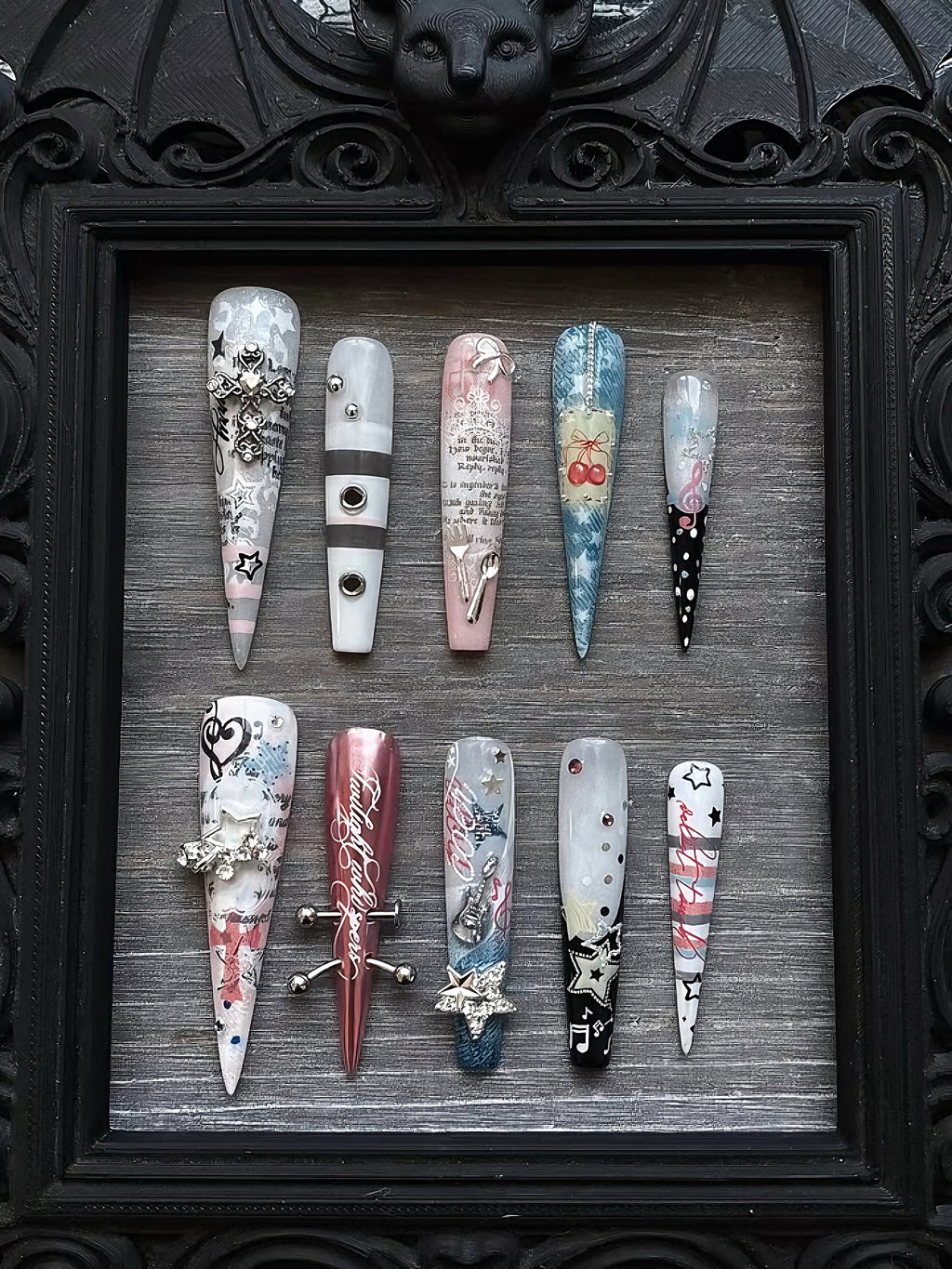 Handmade Stiletto Press‑on Nails ｜Y2K Sweet Chaos