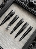 Handmade Stiletto Press‑on Nails ｜Phantom Lace
